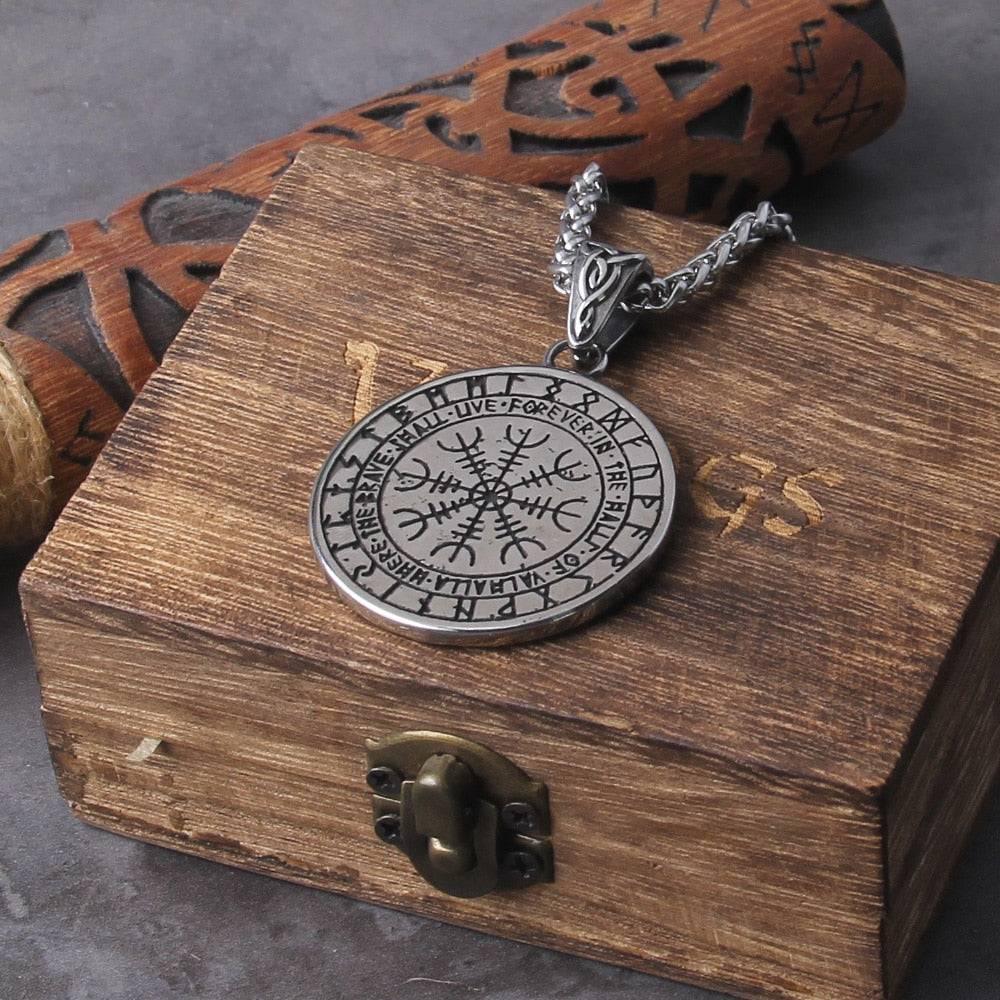 Tiwaz Rune Viking Shield Pendant - Stainless Steel - Norsegarde