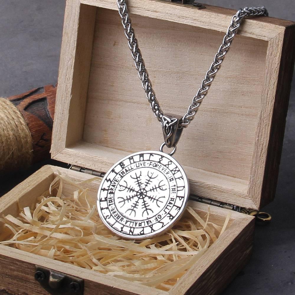 Tiwaz Rune Viking Shield Pendant - Stainless Steel - Norsegarde