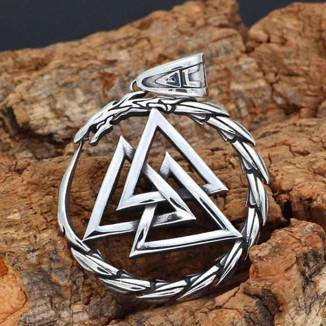 Valknut Jormungandr Pendant - Stainless Steel - Norsegarde
