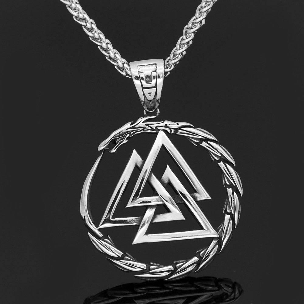 Valknut Jormungandr Pendant - Stainless Steel - Norsegarde