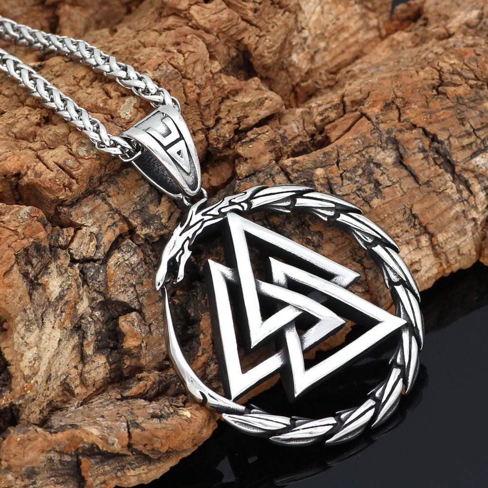 Valknut Jormungandr Pendant - Stainless Steel - Norsegarde