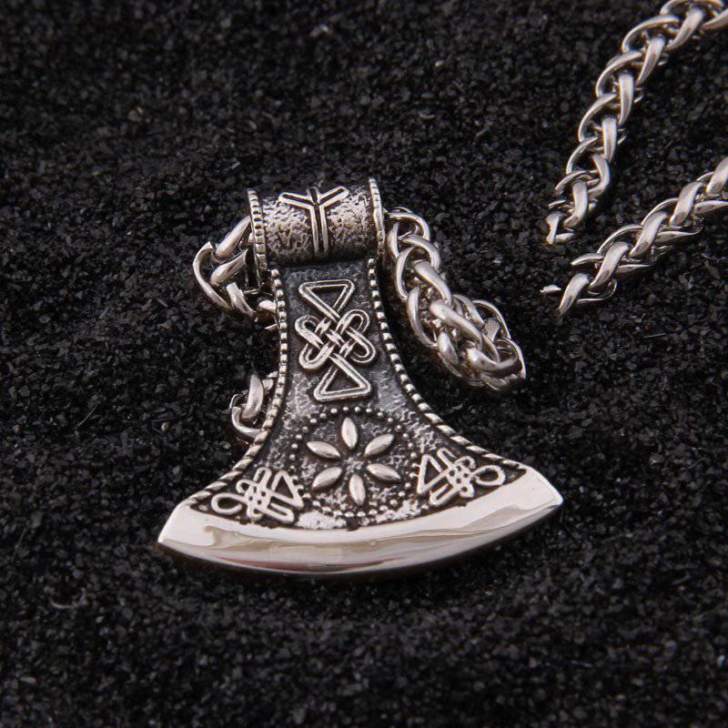 Vegvisir Rune Axe Head Pendant - Sterling Silver - Norsegarde