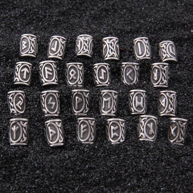 Viking Charm Beads for Beard - Stainless Steel (24pcs) - Norsegarde