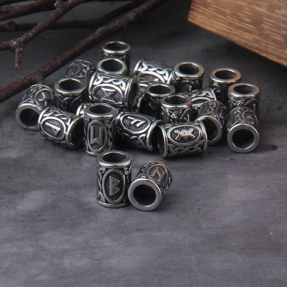 Viking Charm Beads for Beard - Stainless Steel (24pcs) - Norsegarde