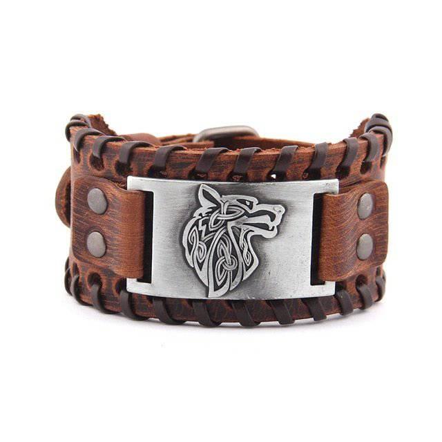 Wolf of Odin Leather Wrap Bracelet - Norsegarde