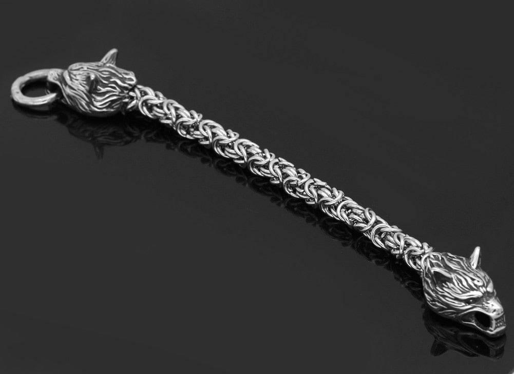 Wolf's Bite Meshed Chain Bracelet - Stainless Steel - Norsegarde