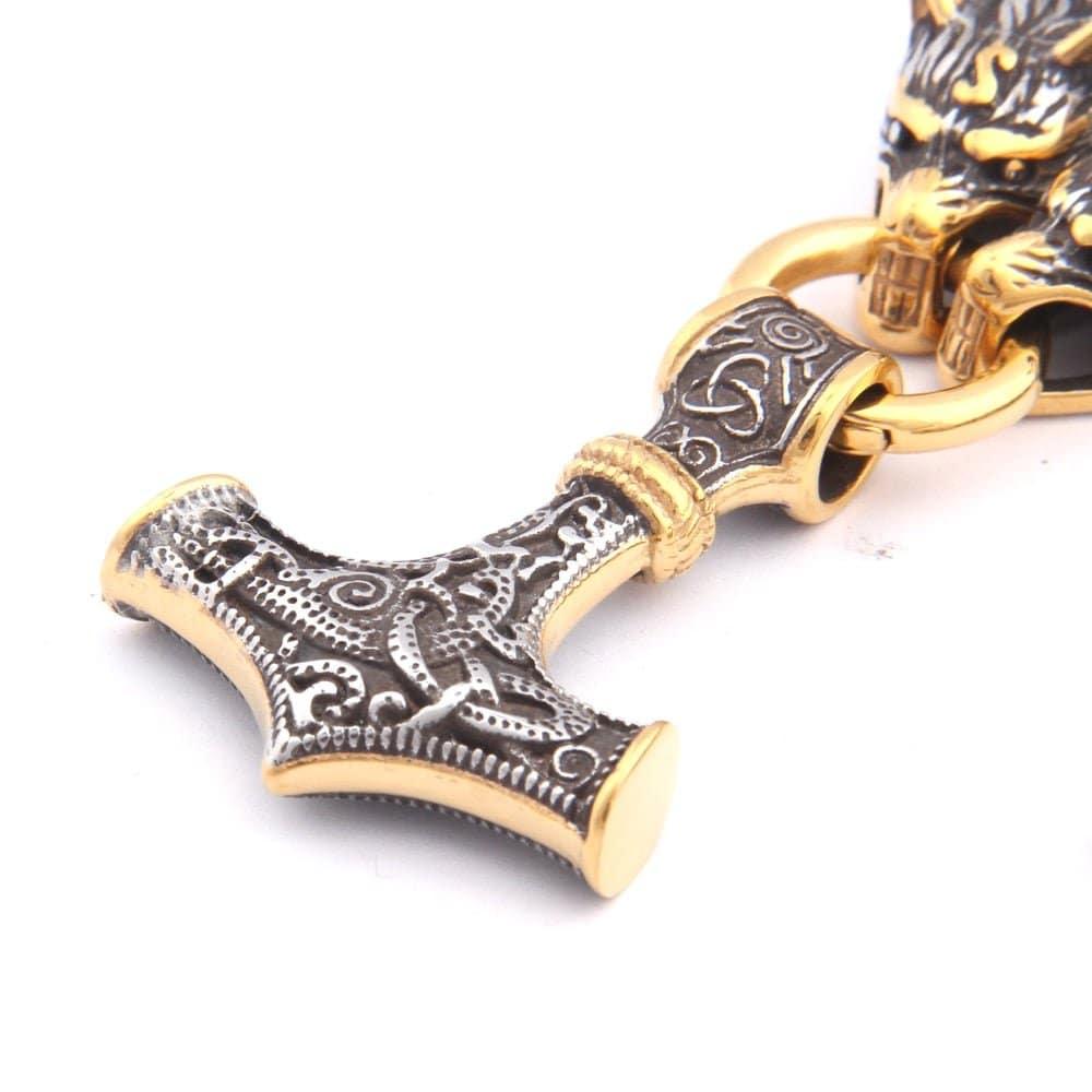 Wolf's Hoard Bite Ring Heavy Chain - Stainless Steel - Norsegarde