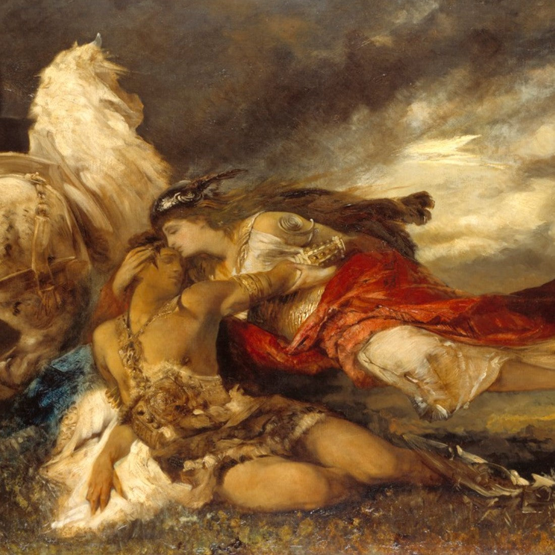 Valkyrie tending to a fallen Hero - Hans Makart