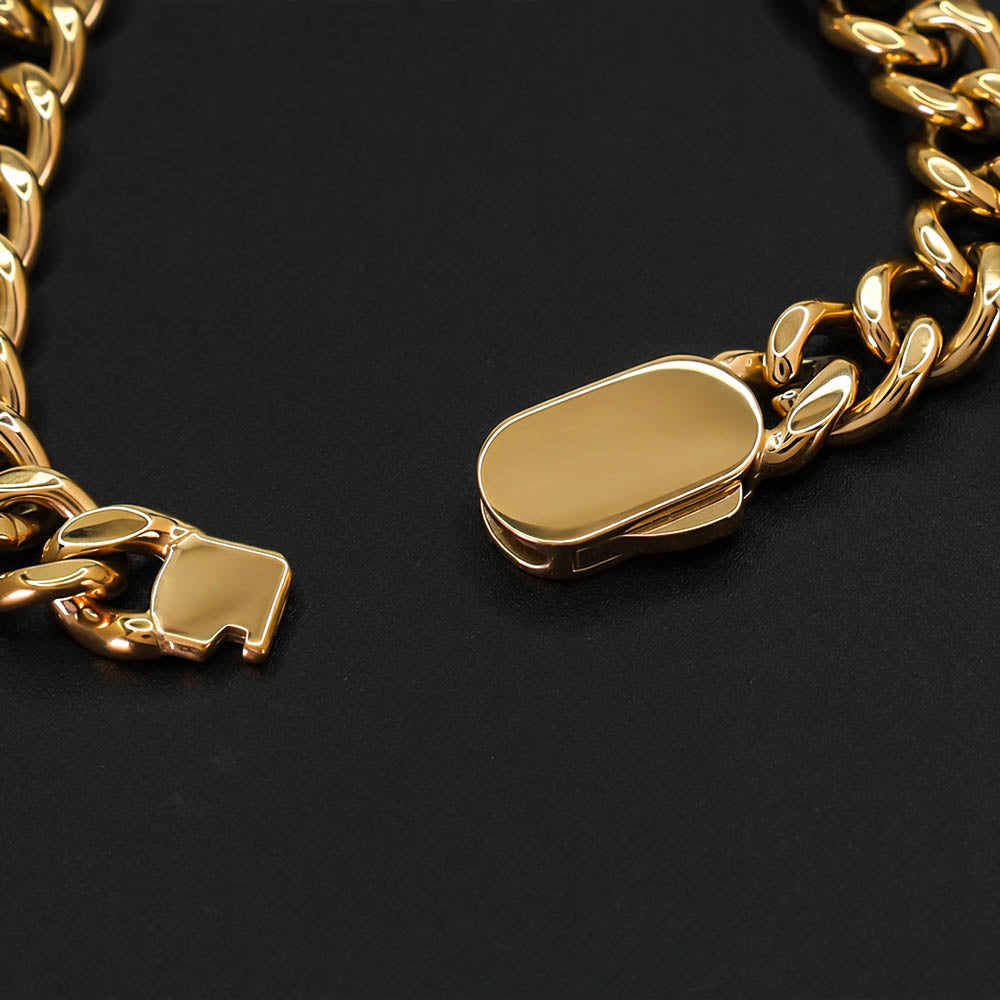 Fenrir's Fang 10mm Chain Bracelet - 18k Gold Plated Steel