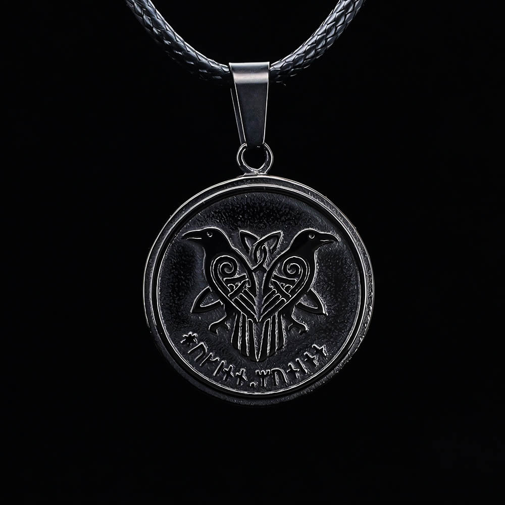 Odin's Whisper Raven Medallion - Stainless Steel