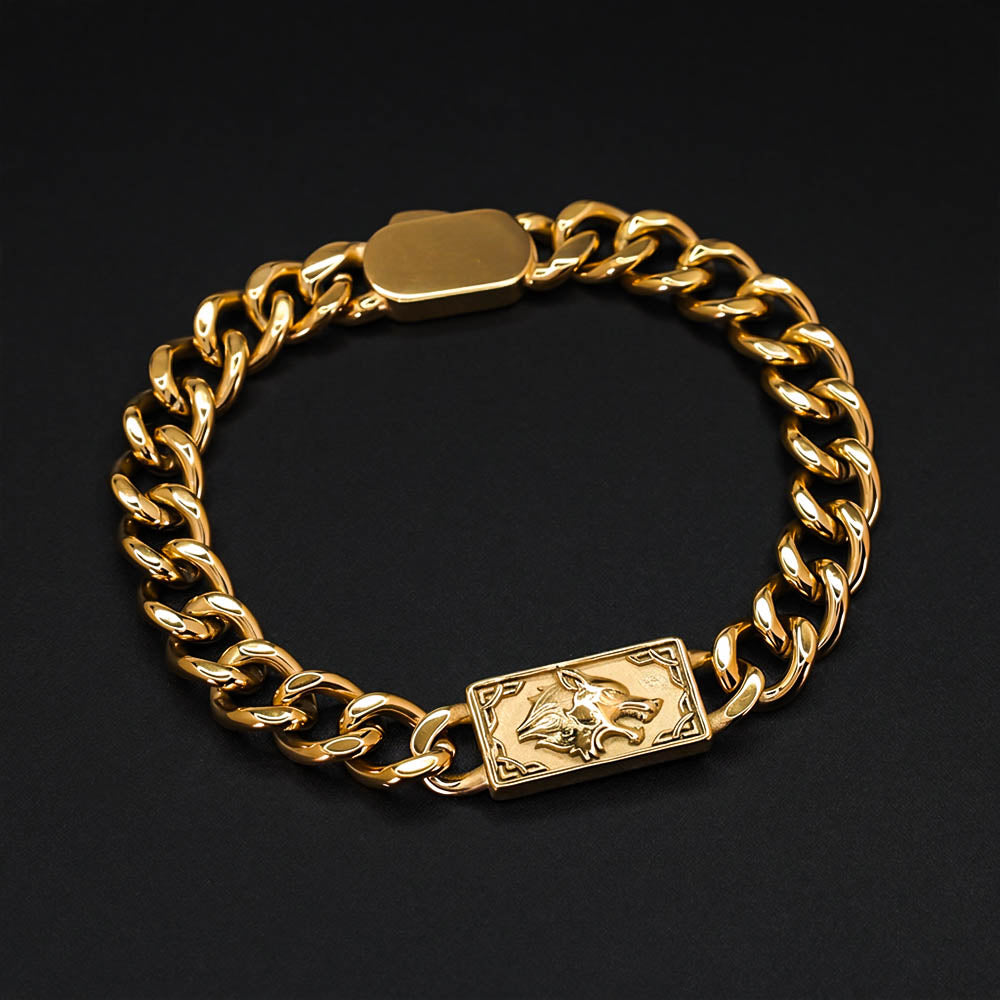 Fenrir's Fang 10mm Chain Bracelet - 18k Gold Plated Steel