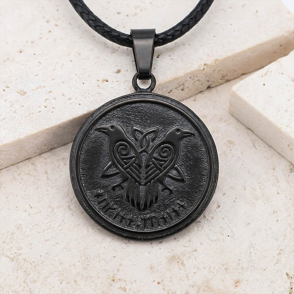 Odin's Whisper Raven Medallion - Stainless Steel