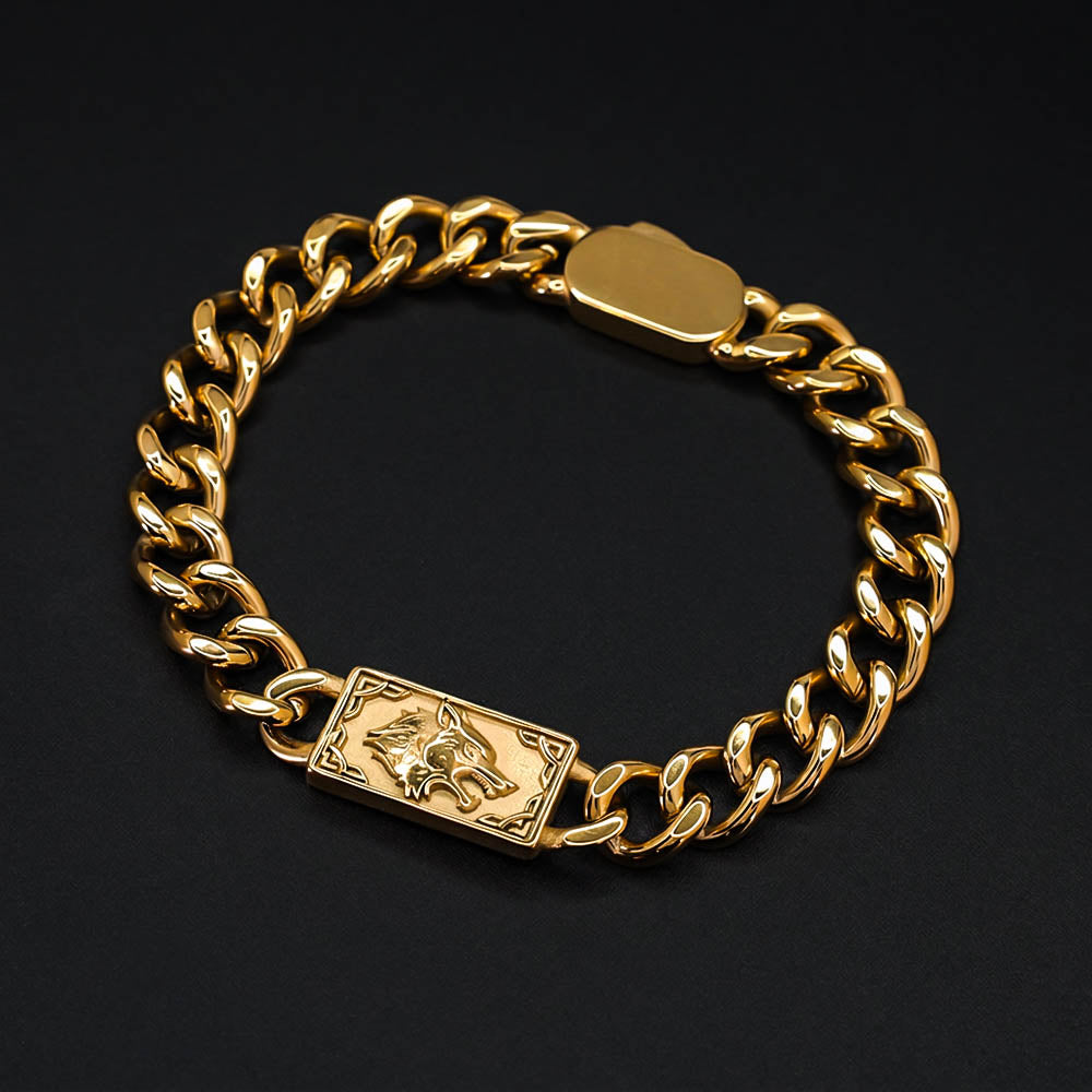 Fenrir's Fang 10mm Chain Bracelet - 18k Gold Plated Steel