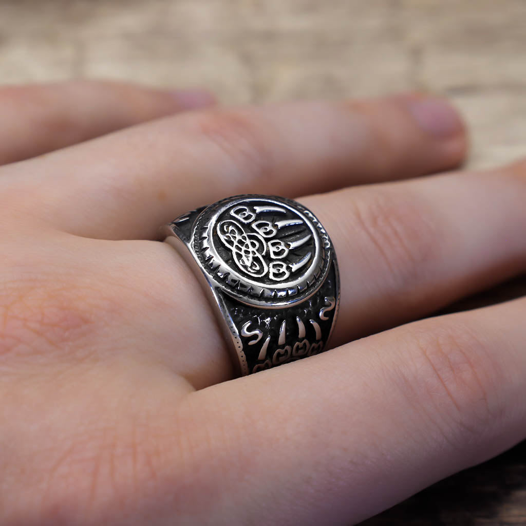 Sign of Veles Signet Ring - Stainless Steel