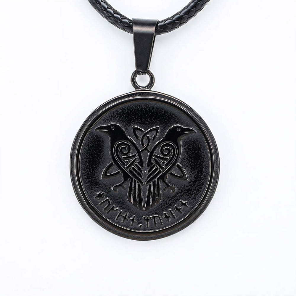 Odin's Whisper Raven Medallion - Stainless Steel