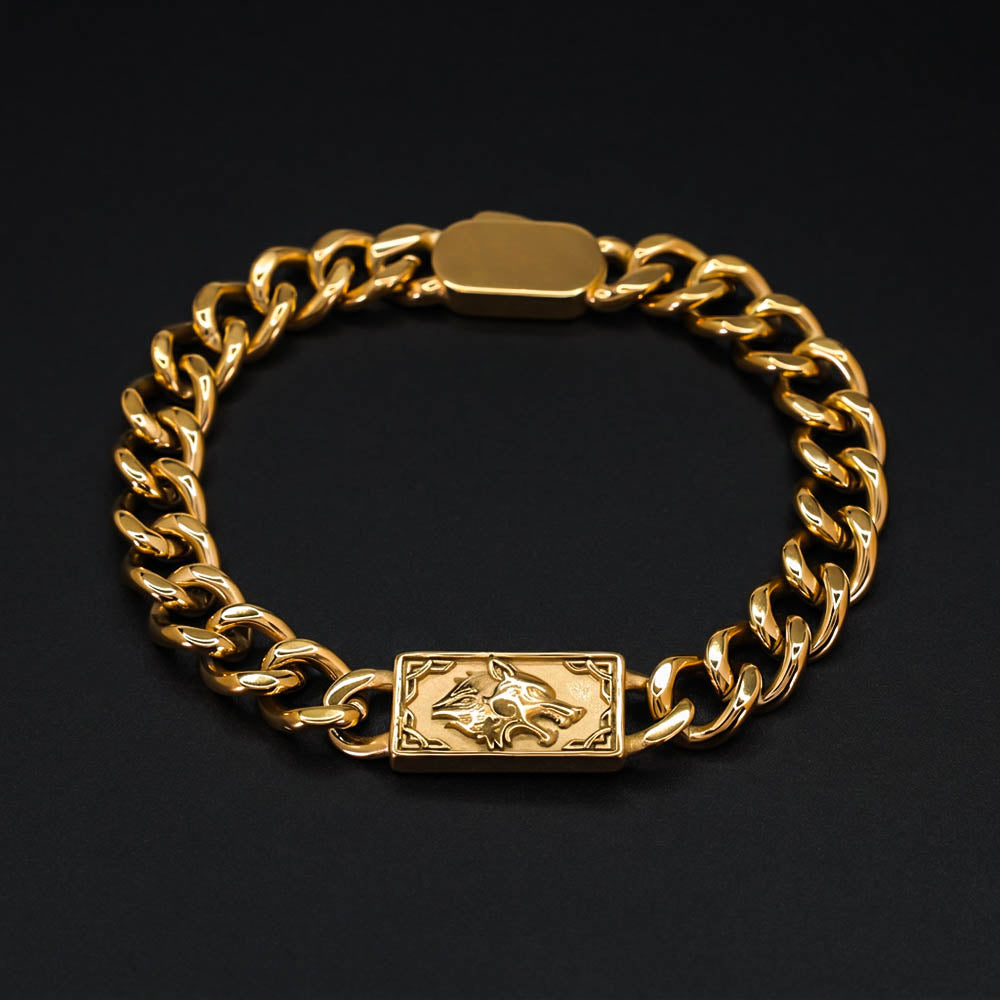 Fenrir's Fang 10mm Chain Bracelet - 18k Gold Plated Steel