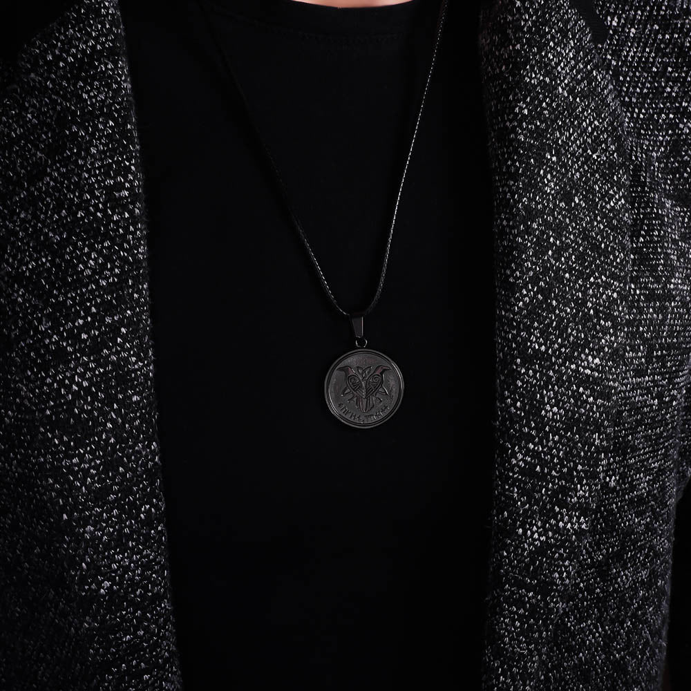 Odin's Whisper Raven Medallion - Stainless Steel