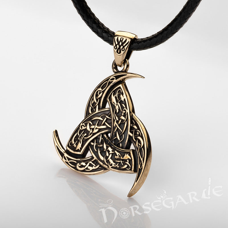 Handcrafted Horn Triskelion Pendant - Brass