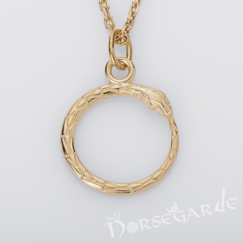 Handcrafted Miniature Serpent Pendant - Gold