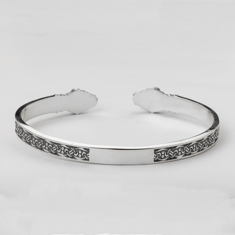 Handcrafted Norse Serpent Arm Ring - Sterling Silver