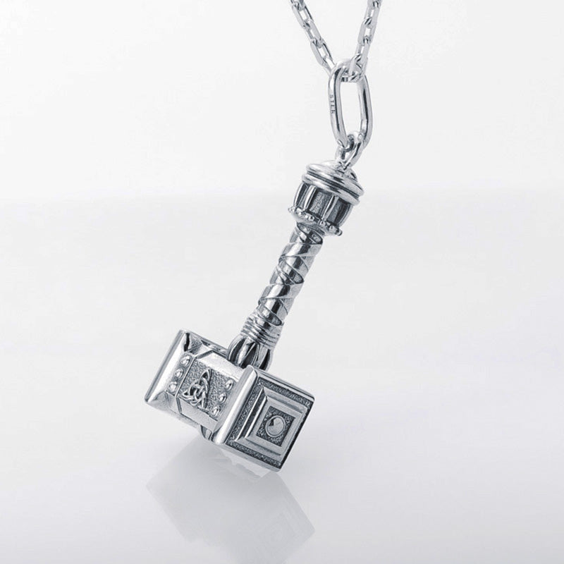 Handcrafted Thor's Battle Hammer Pendant - Sterling Silver