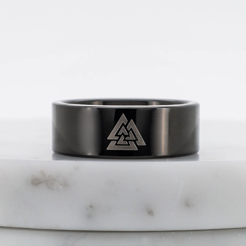 Einherjar's Bond Valknut Ring - Tungsten Carbide