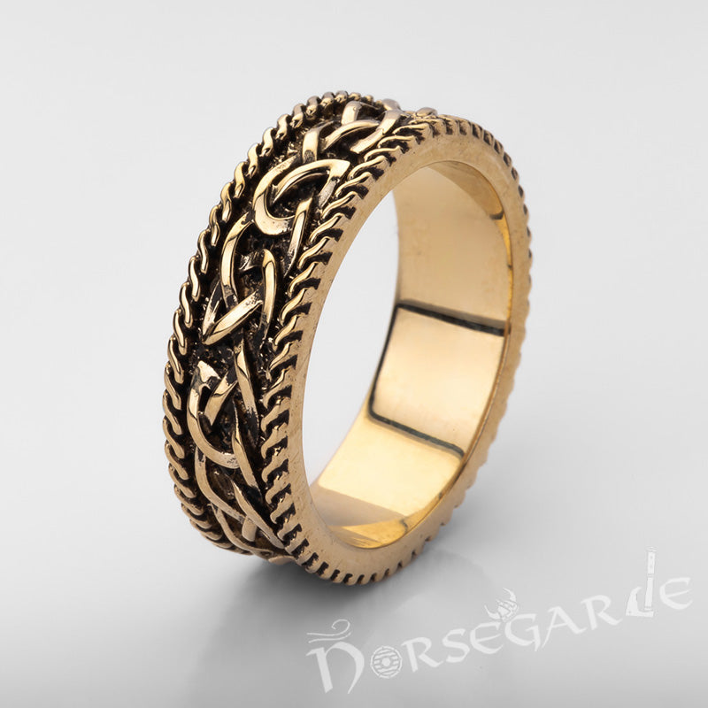 Handcrafted Endless Celtic Knot Band - Brass
