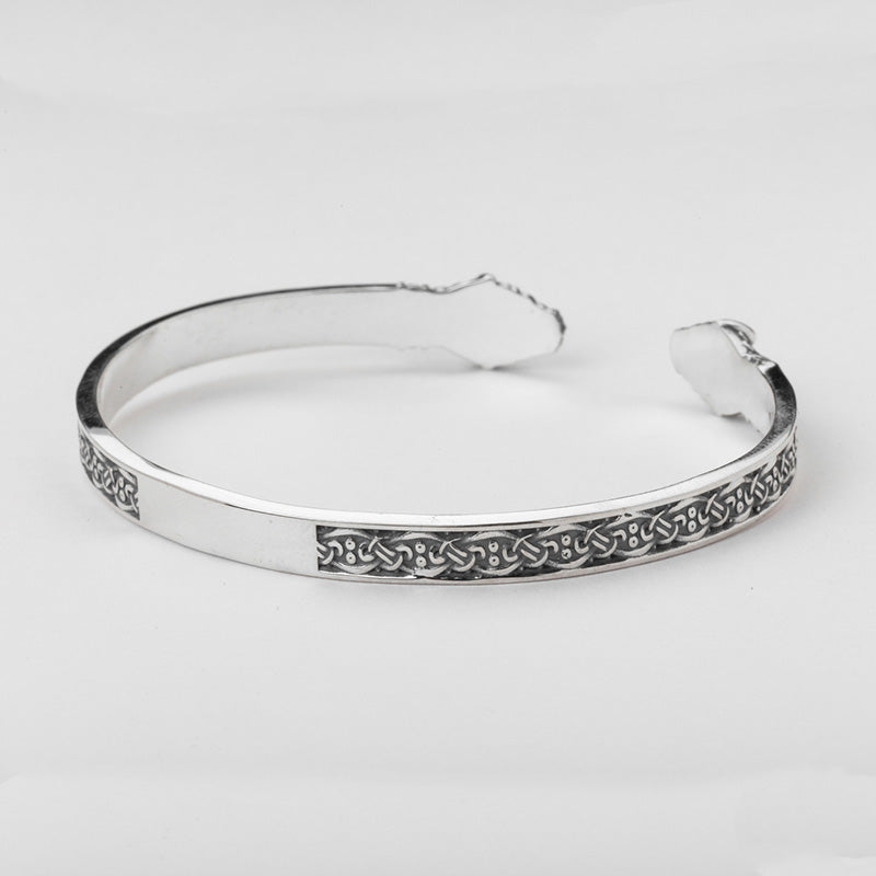 Handcrafted Norse Serpent Arm Ring - Sterling Silver