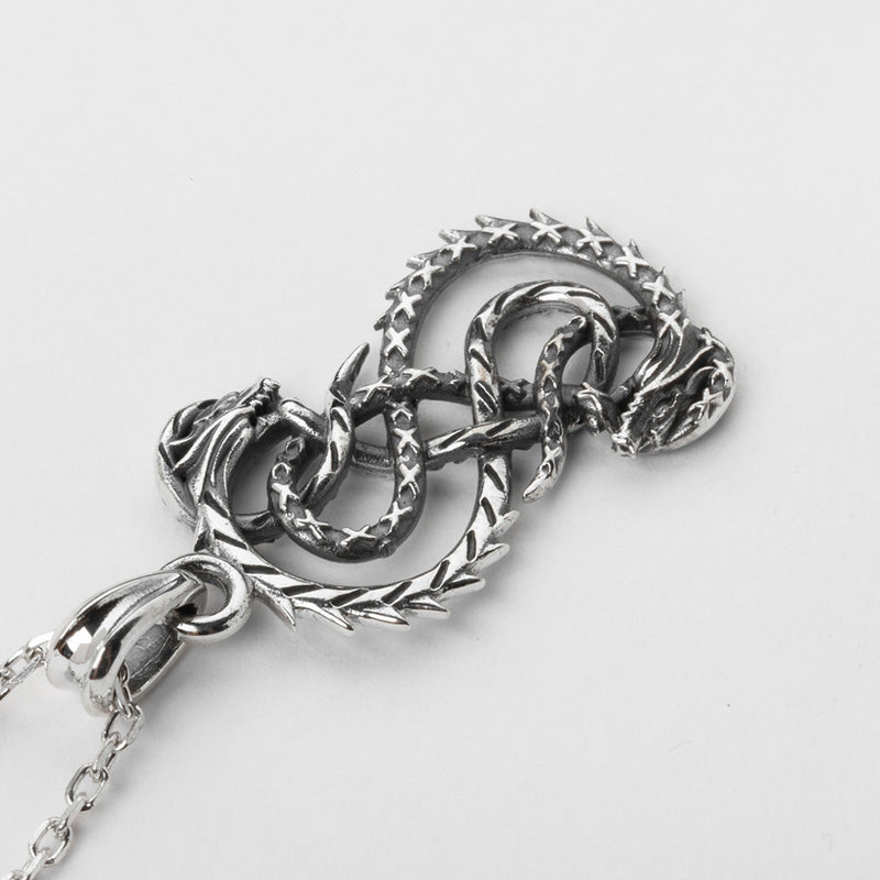 Handcrafted Coiled Jormungandr Pendant - Sterling Silver