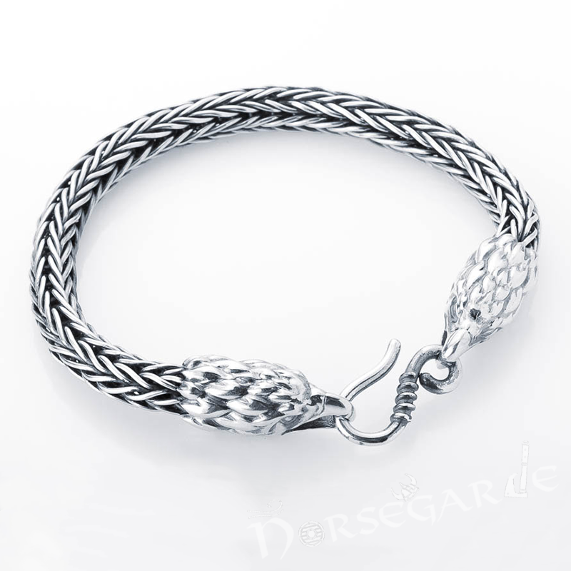 Handcrafted Heavy Wheat Chain Eagle Bracelet - Sterling Silver