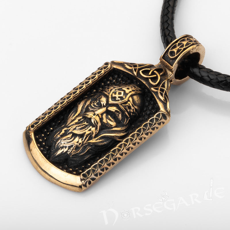 Handcrafted One-Eyed Odin Pendant - Brass