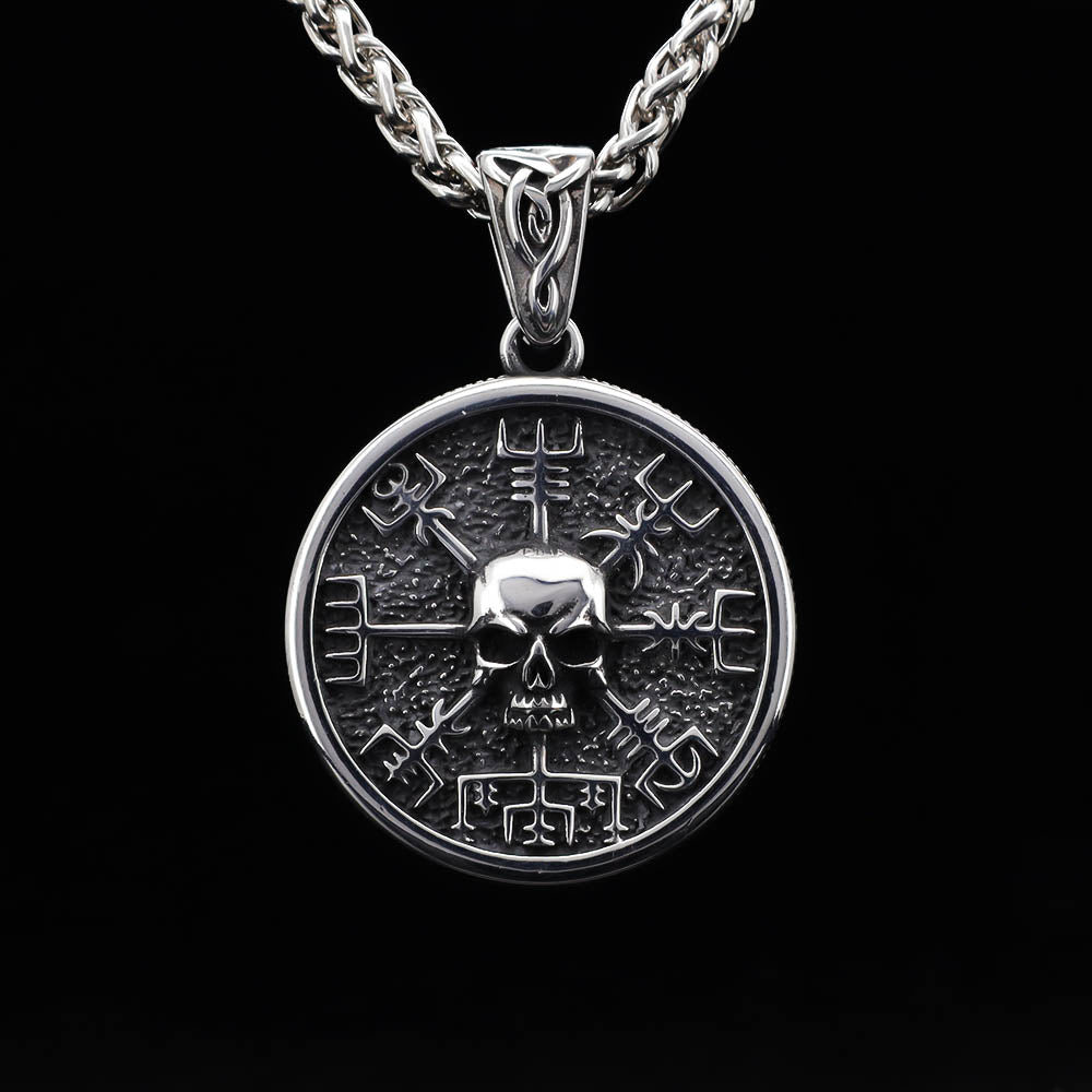 Vegvisir Skull Medallion - Stainless Steel