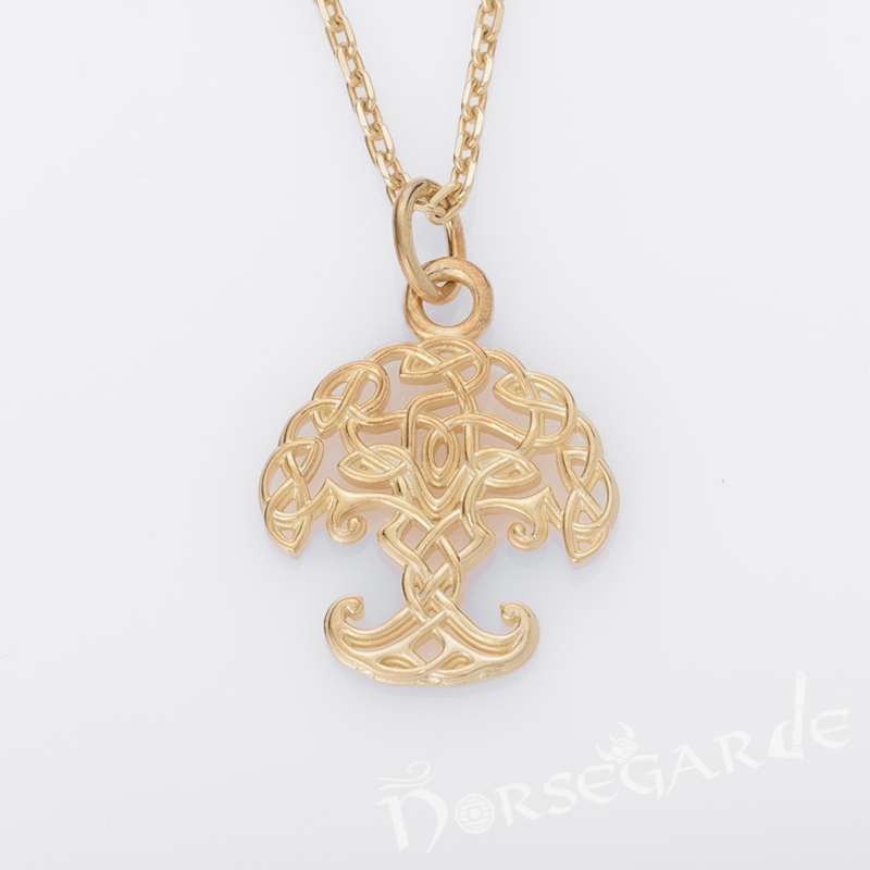Handcrafted Miniature Yggdrasil Pendant - Gold
