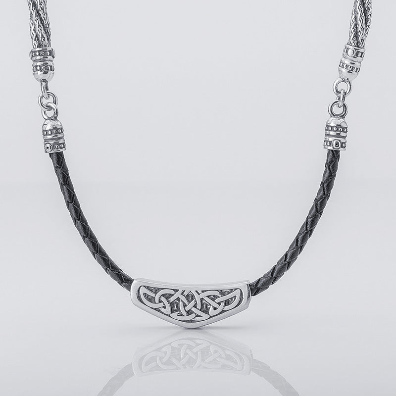 Handcrafted Nordic Treasures Leather Necklace - Sterling Silver