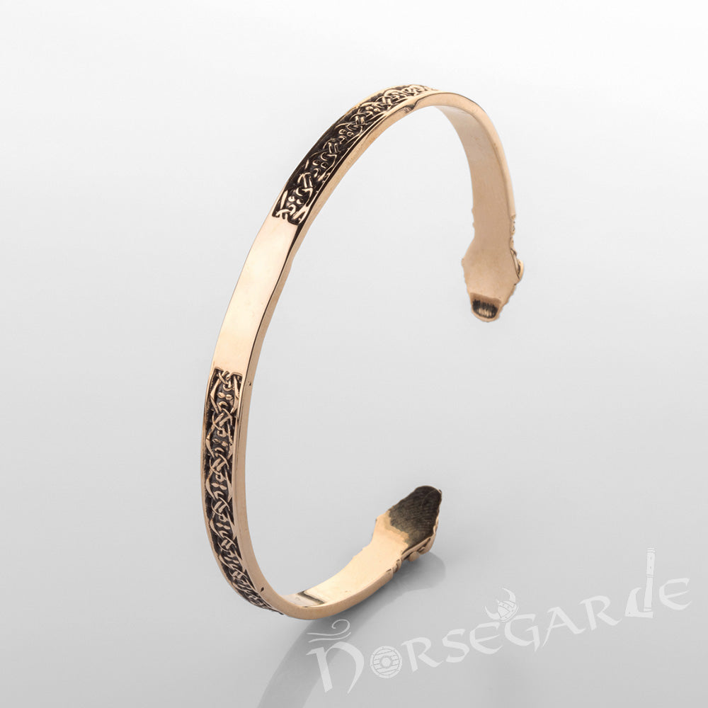 Handcrafted Norse Serpent Arm Ring - Brass