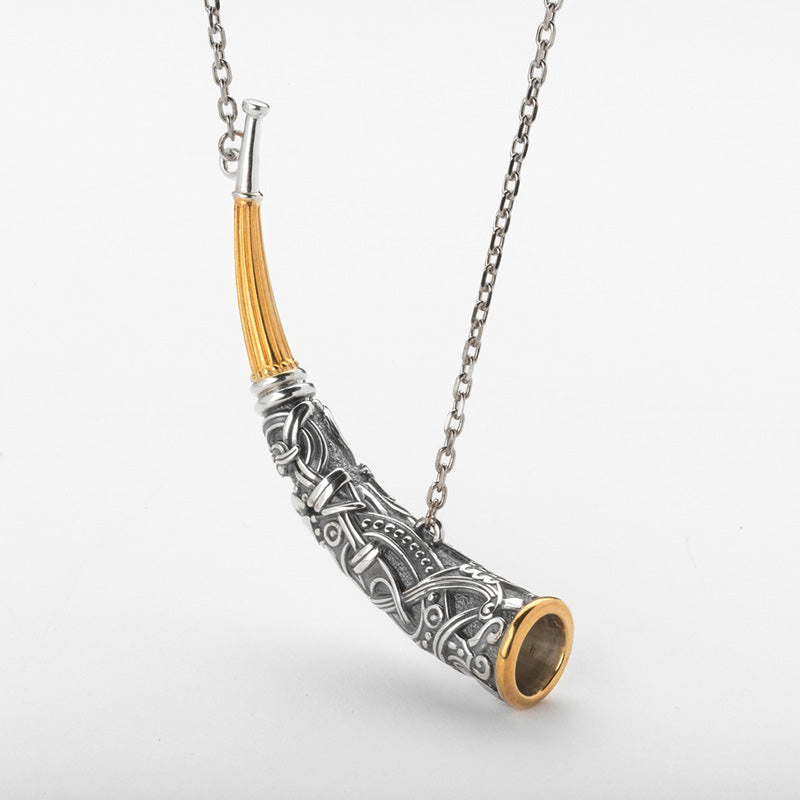 Handcrafted Horn of the Watchman Necklace - Sterling Silver