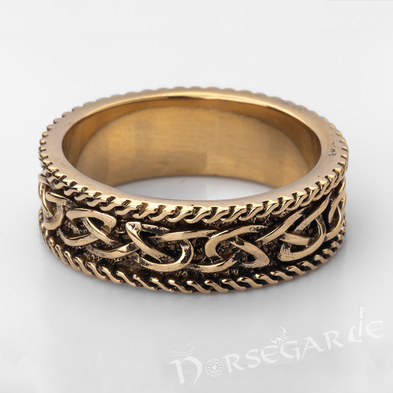 Handcrafted Endless Celtic Knot Band - Brass