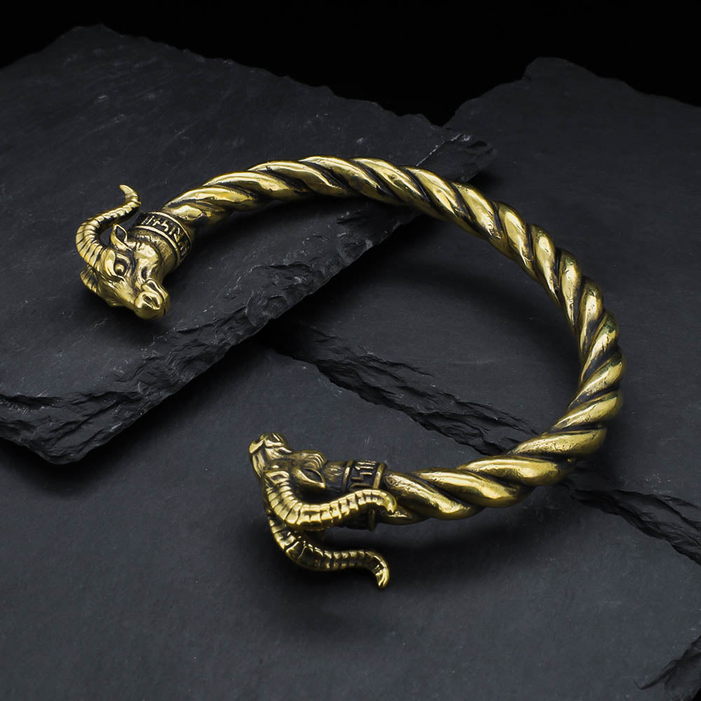 Thunder Chariot Torc Bracelet - Bronze