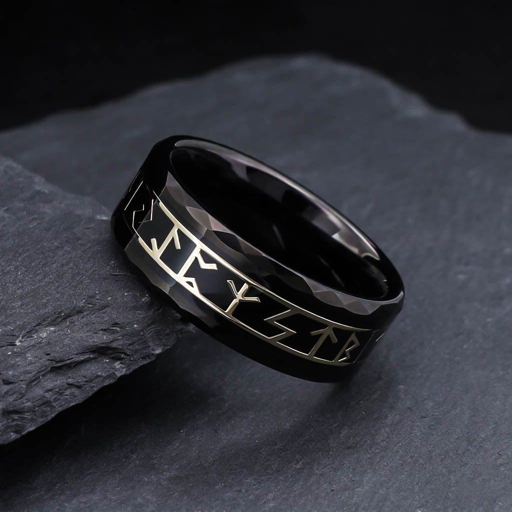 Runes of the Allfather Ring - Tungsten Carbide