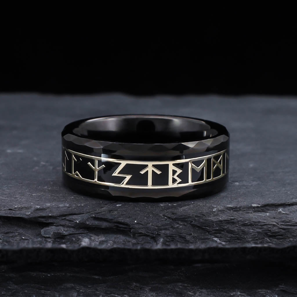 Runes of the Allfather Ring - Tungsten Carbide