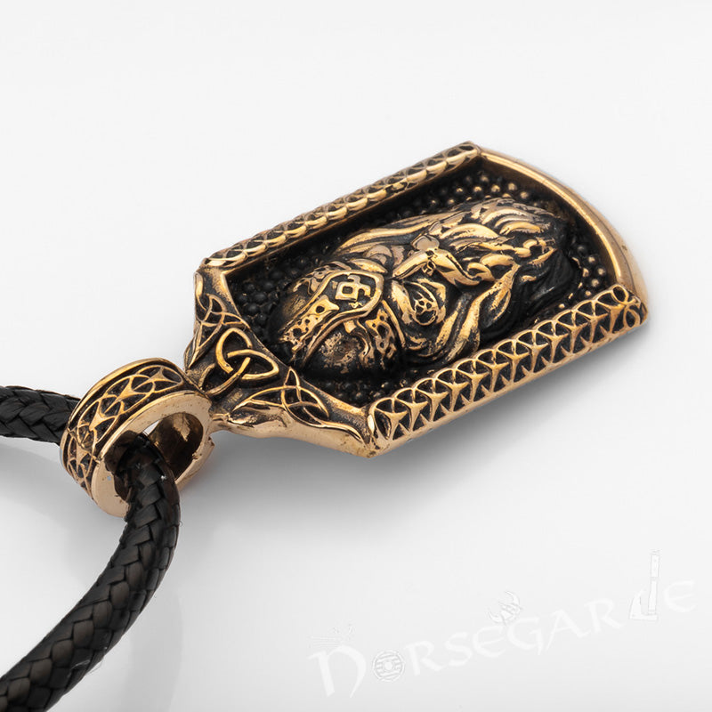 Handcrafted One-Eyed Odin Pendant - Brass