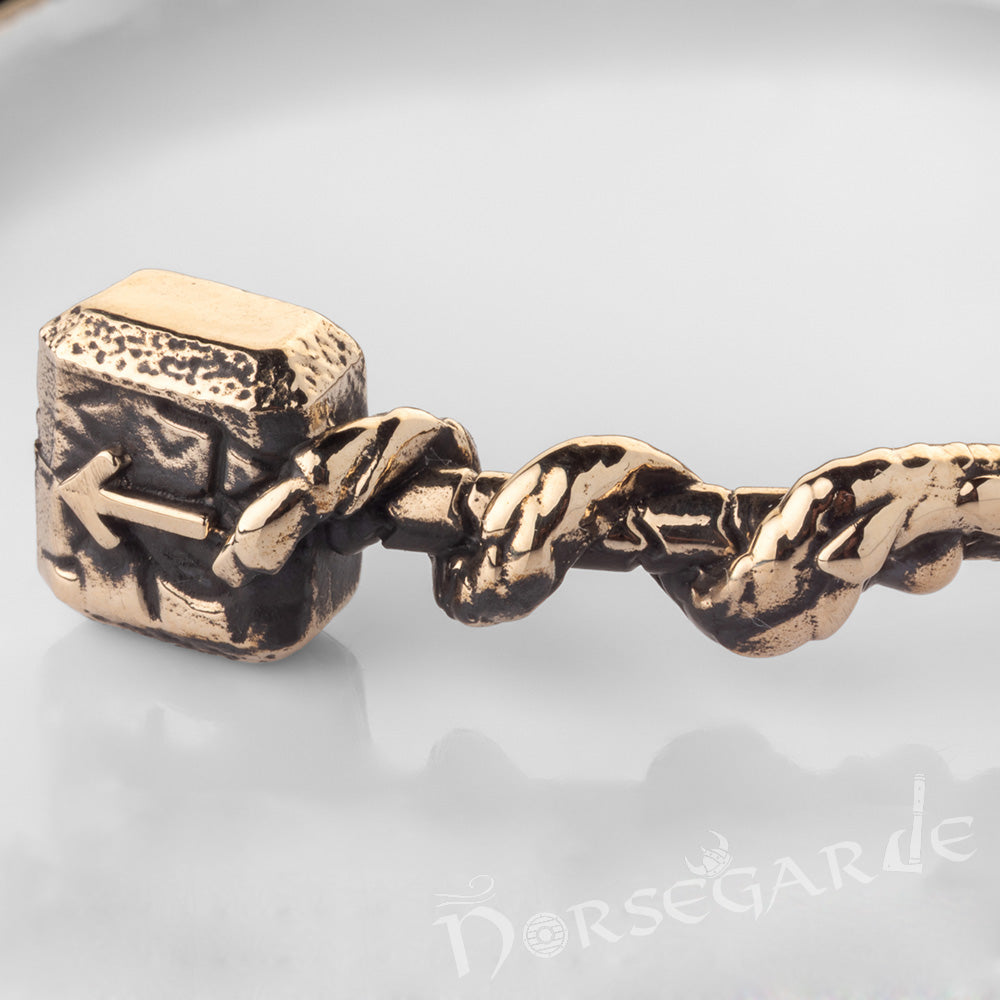 Handcrafted Saga of Ragnarok Bracelet - Brass