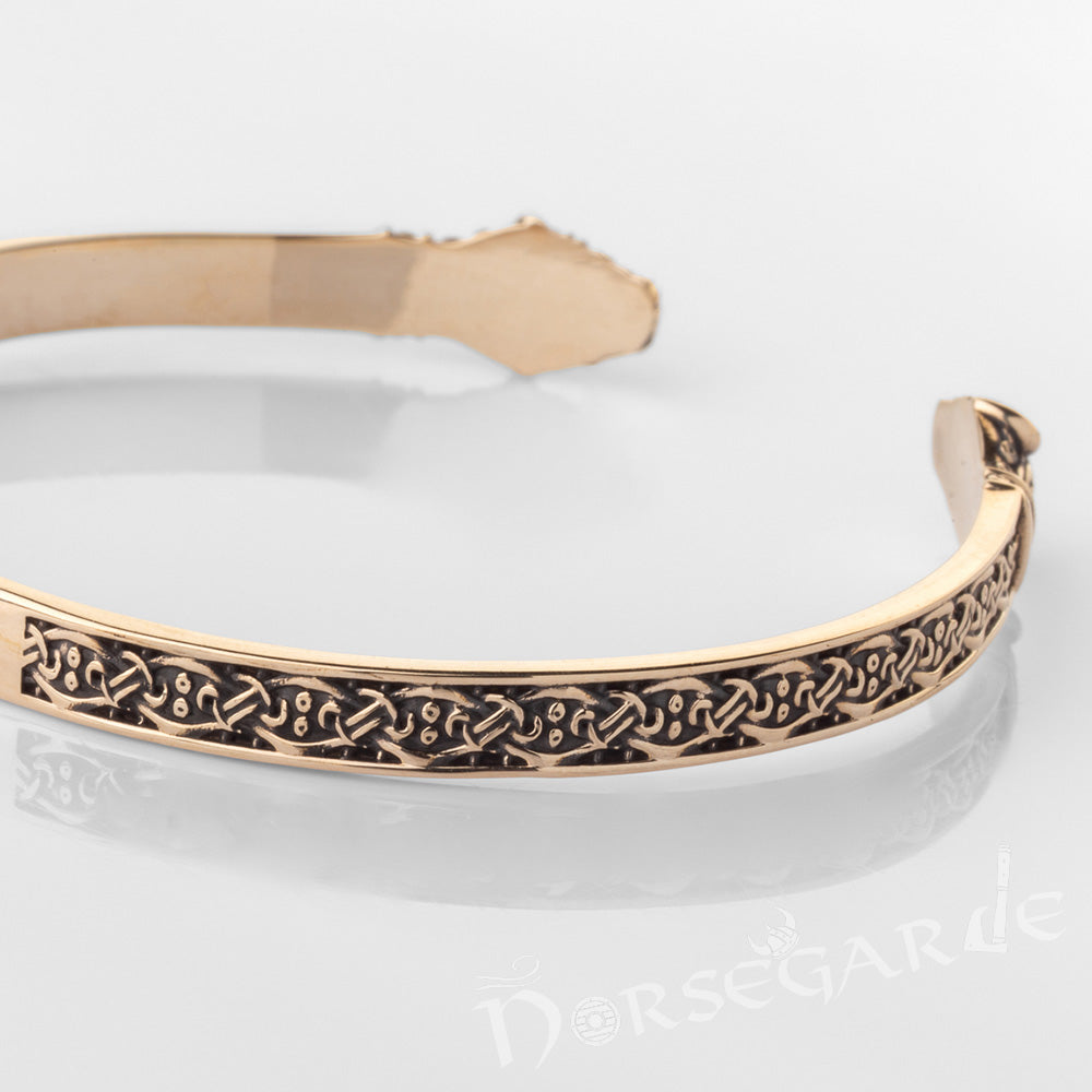 Handcrafted Norse Serpent Arm Ring - Brass