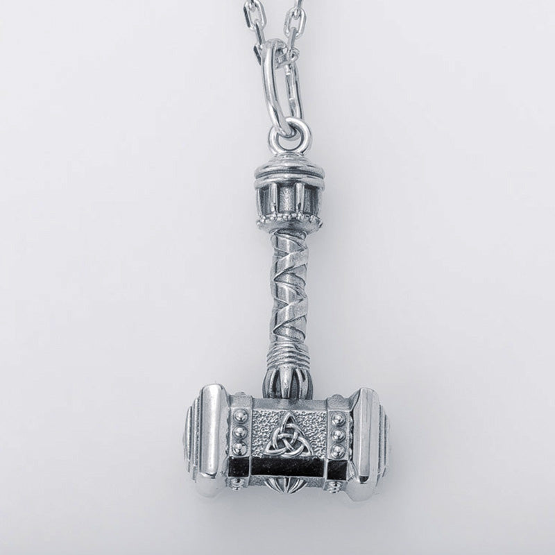 Handcrafted Thor's Battle Hammer Pendant - Sterling Silver