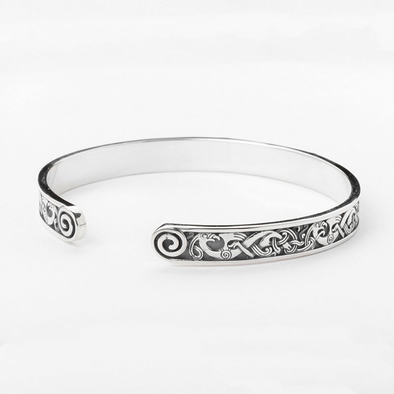 Handcrafted Mammen Art Arm Ring - Sterling Silver
