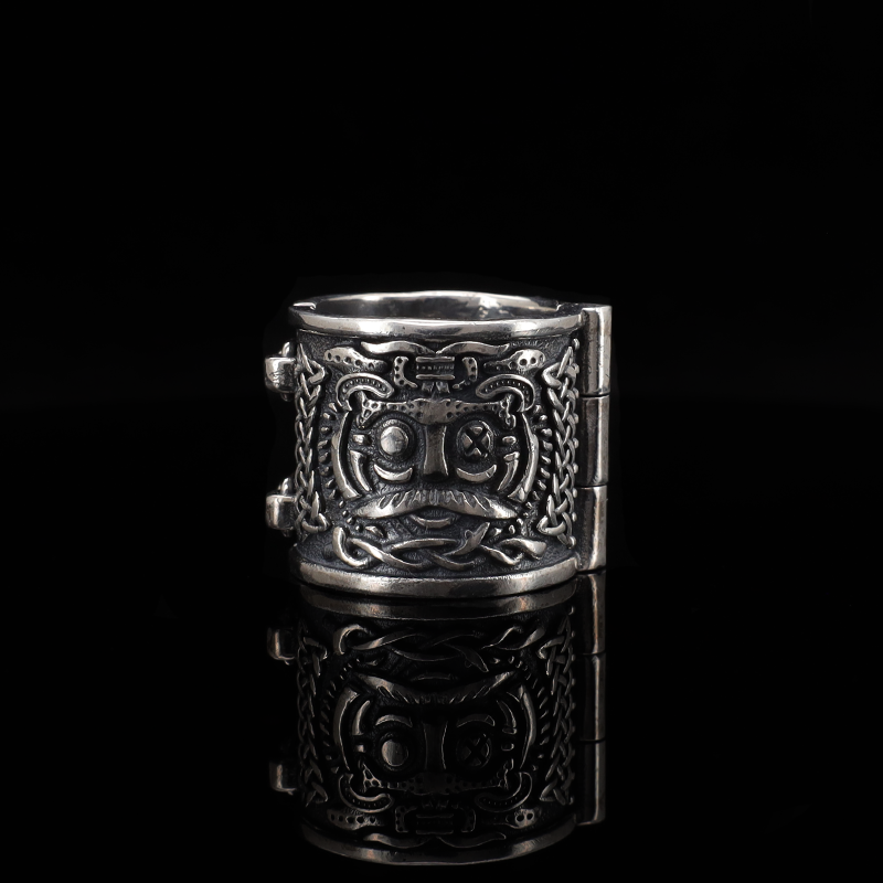 Handcrafted Odin's Beard Bead with Latch & Grip Teeth - Sterling Silver