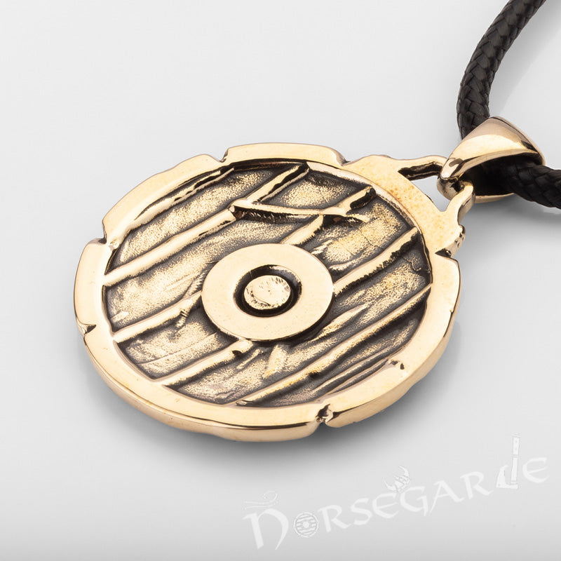 Handcrafted Serpent Shield Pendant - Brass