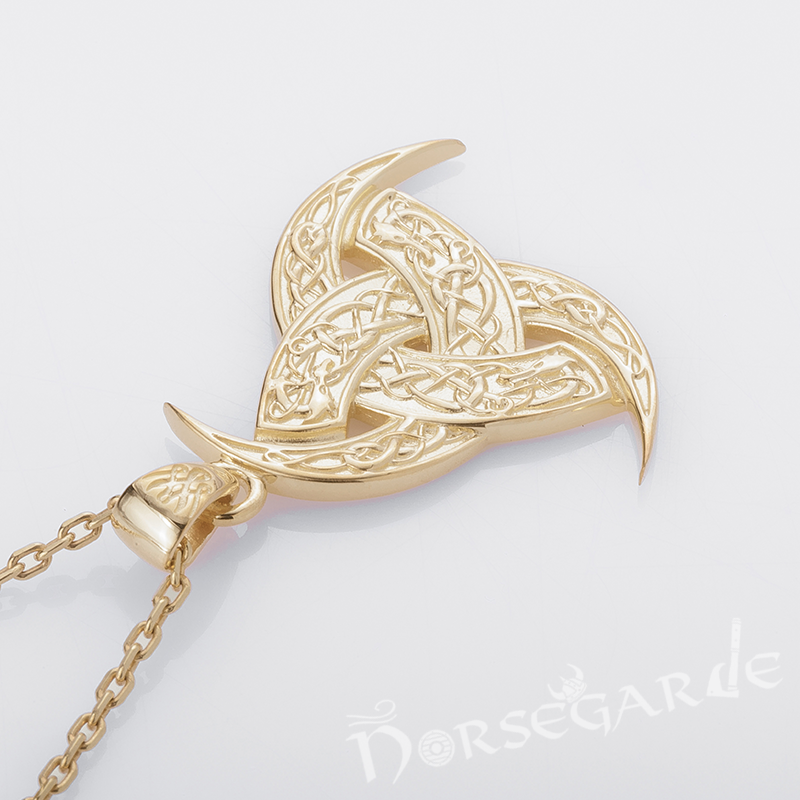 Handcrafted Horn Triskelion Pendant - Gold