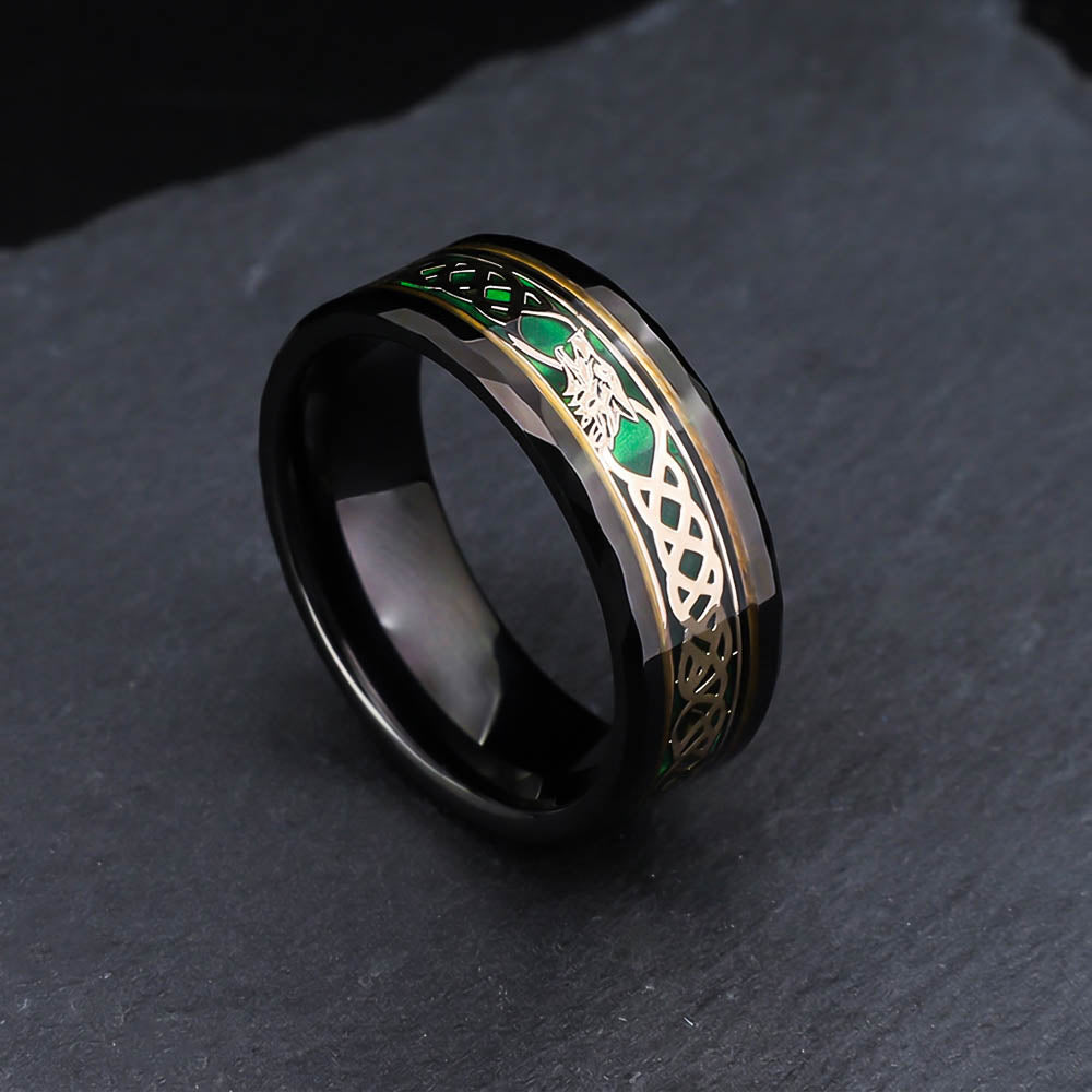 Fenrir's Emerald Ring - Tungsten Carbide