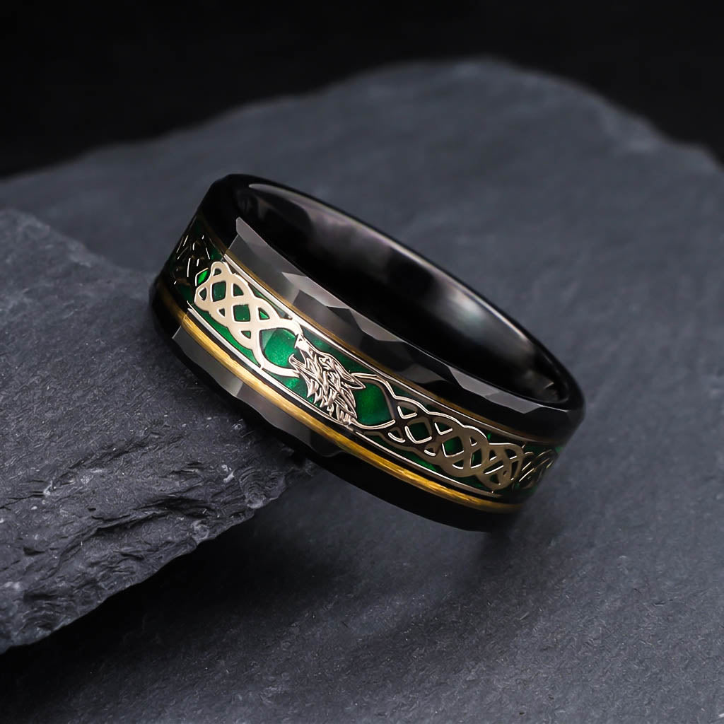 Fenrir's Emerald Ring - Tungsten Carbide